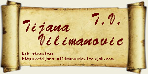 Tijana Vilimanović vizit kartica